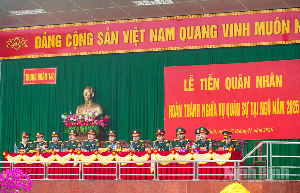 Các đại biểu tham dự Lễ tiễn quân nhân hoàn thành nghĩa vụ quân sự năm 2026.