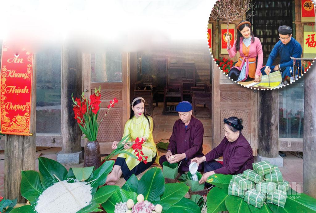 Những giá trị văn hóa truyền thống tốt đẹp trong gia đình Việt luôn được gìn giữ, phát huy trong đời sống hiện đại. Ảnh: Trường Huy-Ngọc Linh