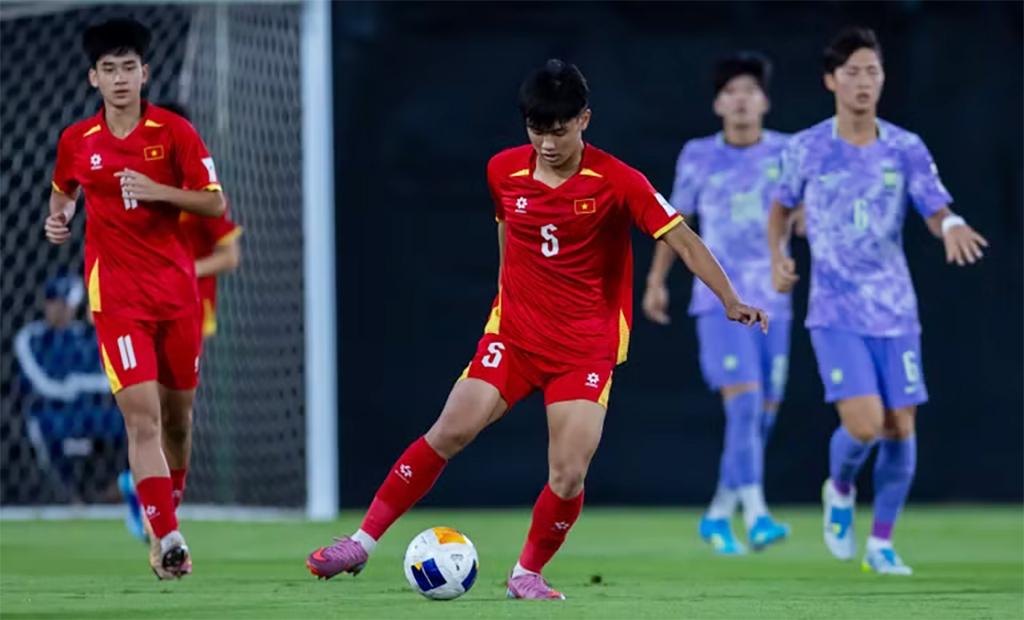 U17 Việt Nam nhận thất bại đậm 1-4 trước U17 Hàn Quốc. (Ảnh: afc)