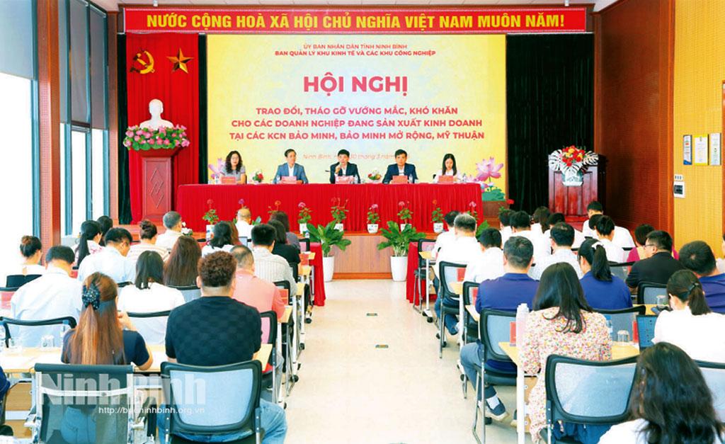 Ban Quản lý Khu kinh tế và các KCN tỉnh tổ chức đối thoại tháo gỡ khó khăn cho doanh nghiệp trong các KCN Bảo Minh, Bảo Minh mở rộng và KCN Mỹ Thuận.