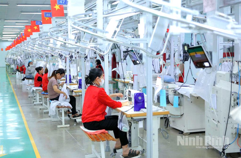 Dây chuyền sản xuất của Công ty TNHH Hải Vinh, phường Tây Hoa Lư. Ảnh: Anh Tuấn