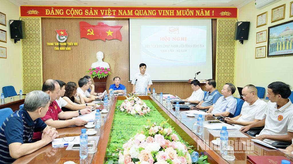 Quang cảnh hội nghị liên tịch Ban Chấp hành Liên đoàn Bóng bàn tỉnh Ninh Bình - Hà Nam.