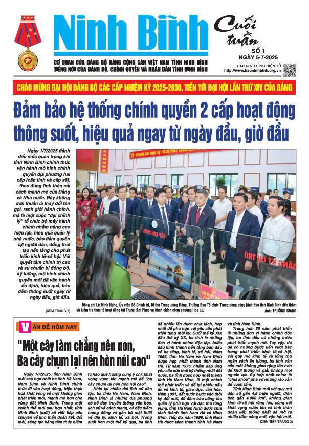 Ninh Bình cuối tuần số 1 (5/7/2025)