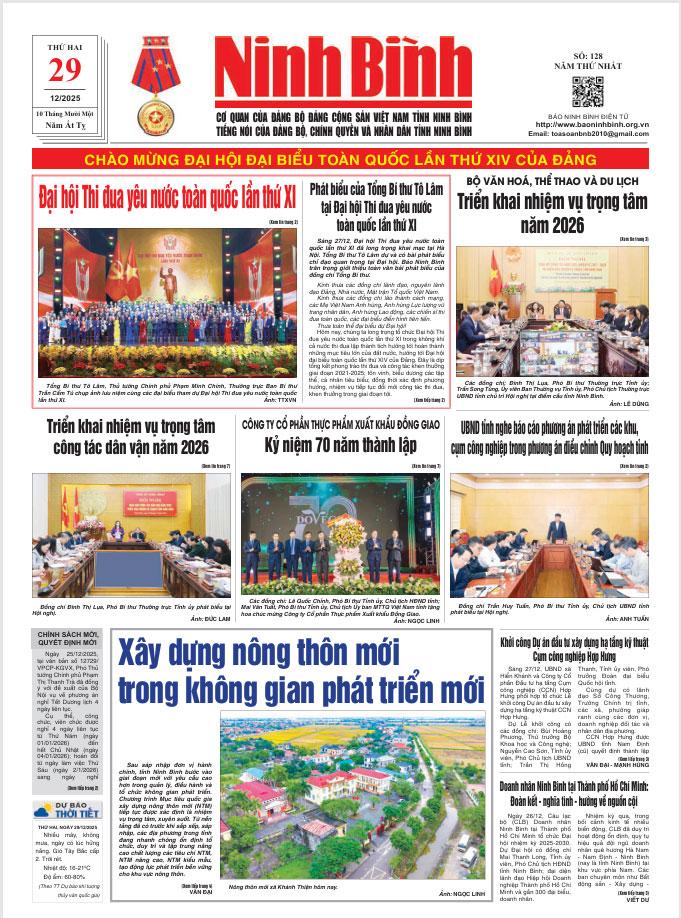 Ninh Bình thời sự số 128 (29/12/2025)