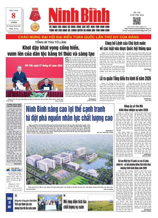 Ninh Bình thời sự số 136 (8/1/2026)