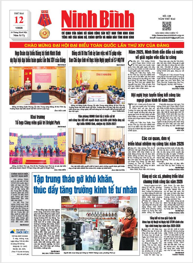 Ninh Bình thời sự số 138 (12/1/2026)