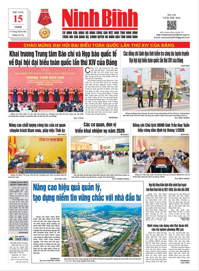 Ninh Bình thời sự số 141 (15/1/2026)