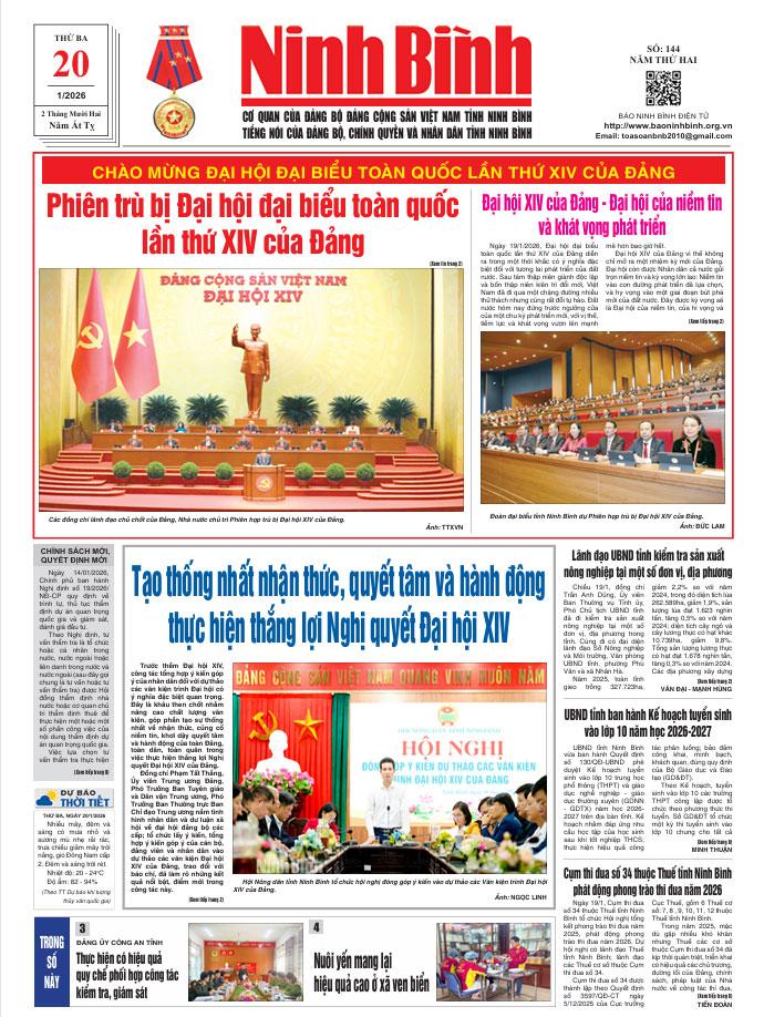Ninh Bình thời sự số 144 (20/1/2026)