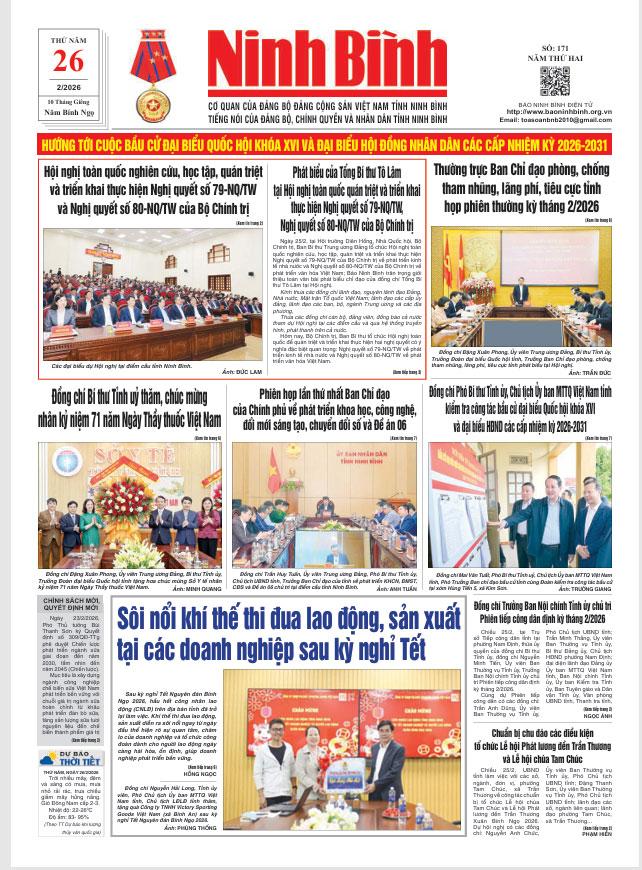 Ninh Bình thời sự số 171 (26/2/2026)