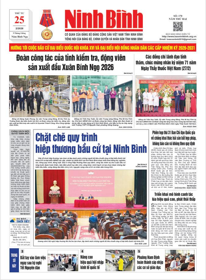 Ninh Bình thời sự số 170 (25/2/2026)