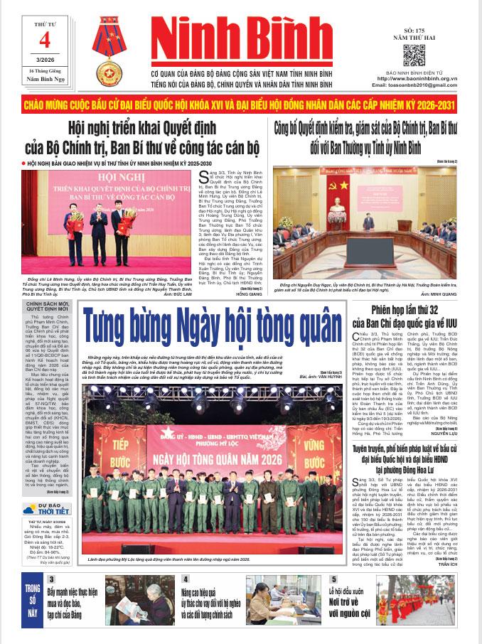 Ninh Bình thời sự số 175 (4/3/2026)