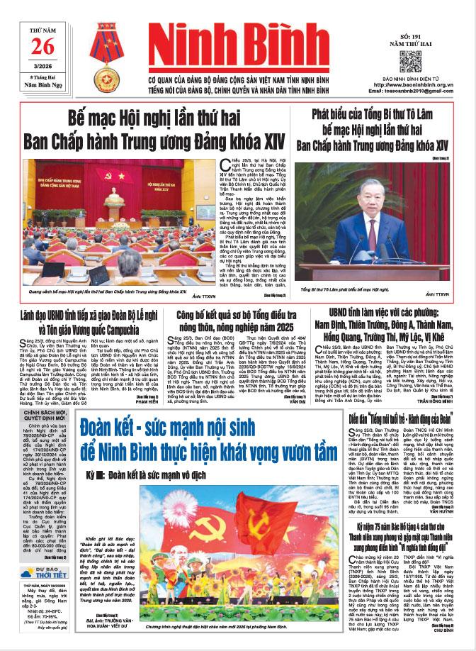 Ninh Bình thời sự số 191 (26/3/2026)