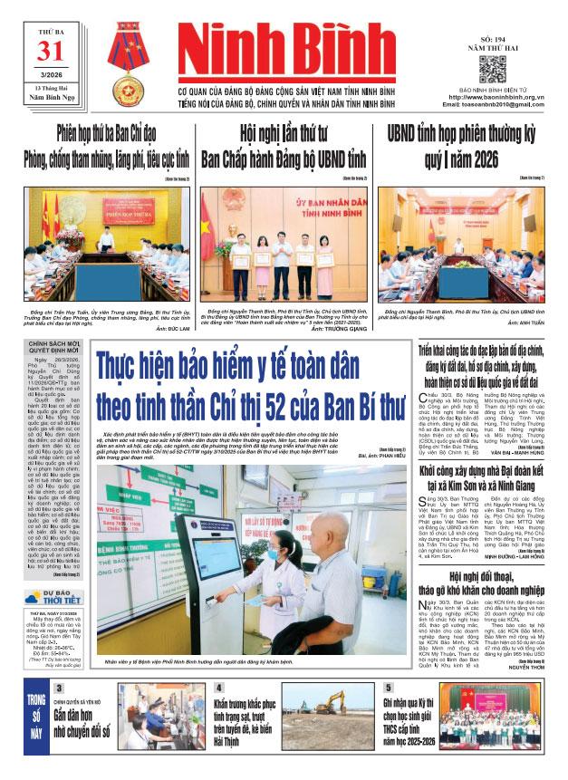 Ninh Bình thời sự số 194 (31/3/2026)