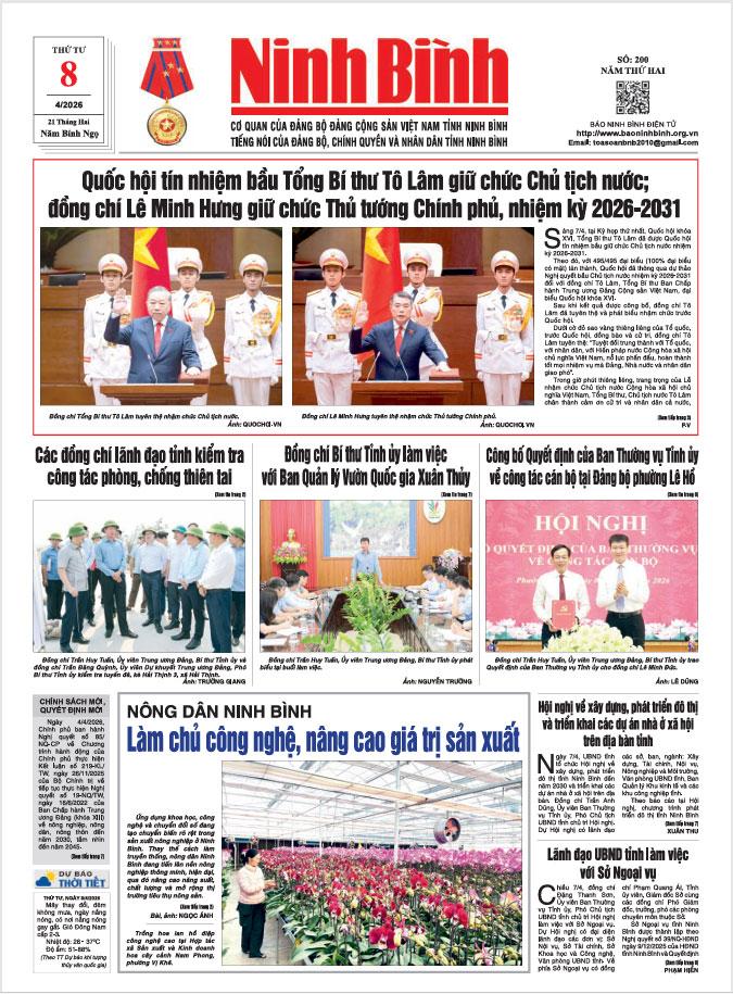 Ninh Bình thời sự số 200 (8/4/2026)