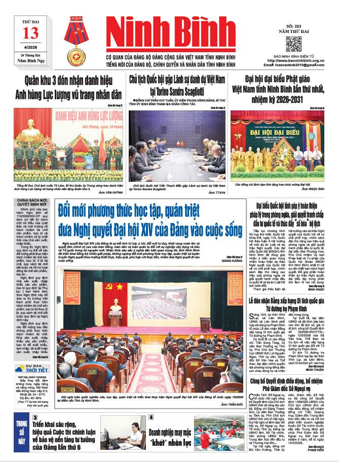 Ninh Bình thời sự số 203 (13/4/2026)