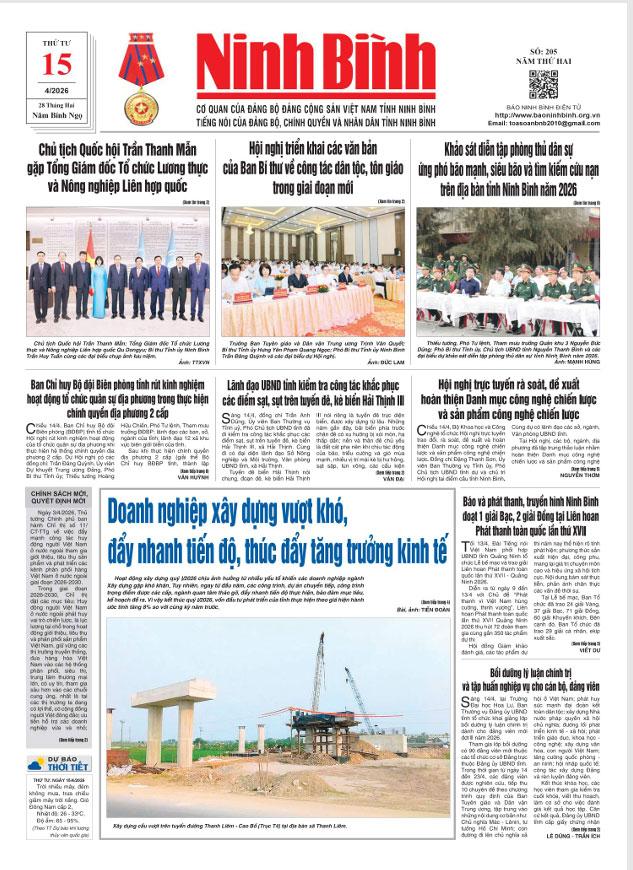 Ninh Bình thời sự số 205 (15/4/2026)