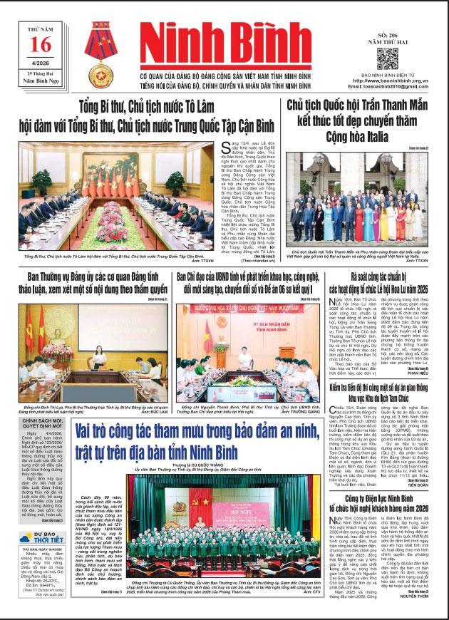 Ninh Bình thời sự số 206 (16/4/2026)