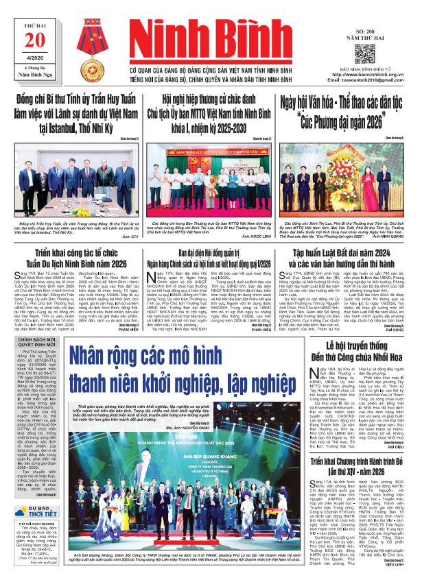 Ninh Bình thời sự số 208 (20/4/2026)