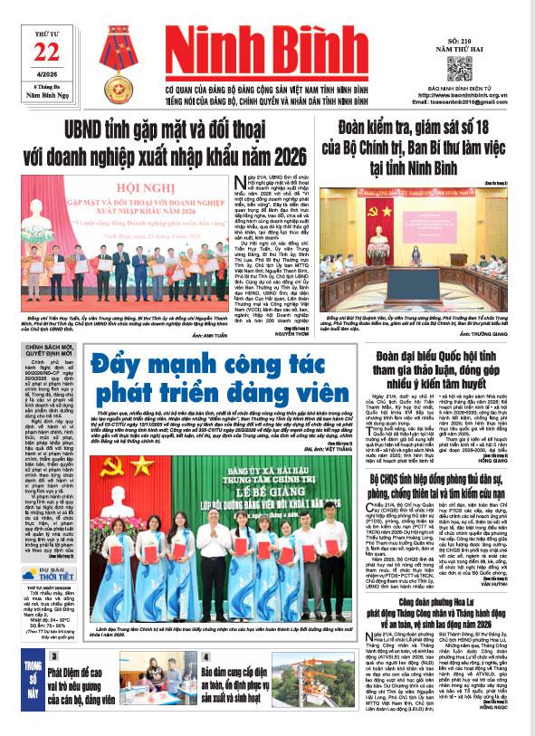 Ninh Bình thời sự số 210 (22/4/2026)