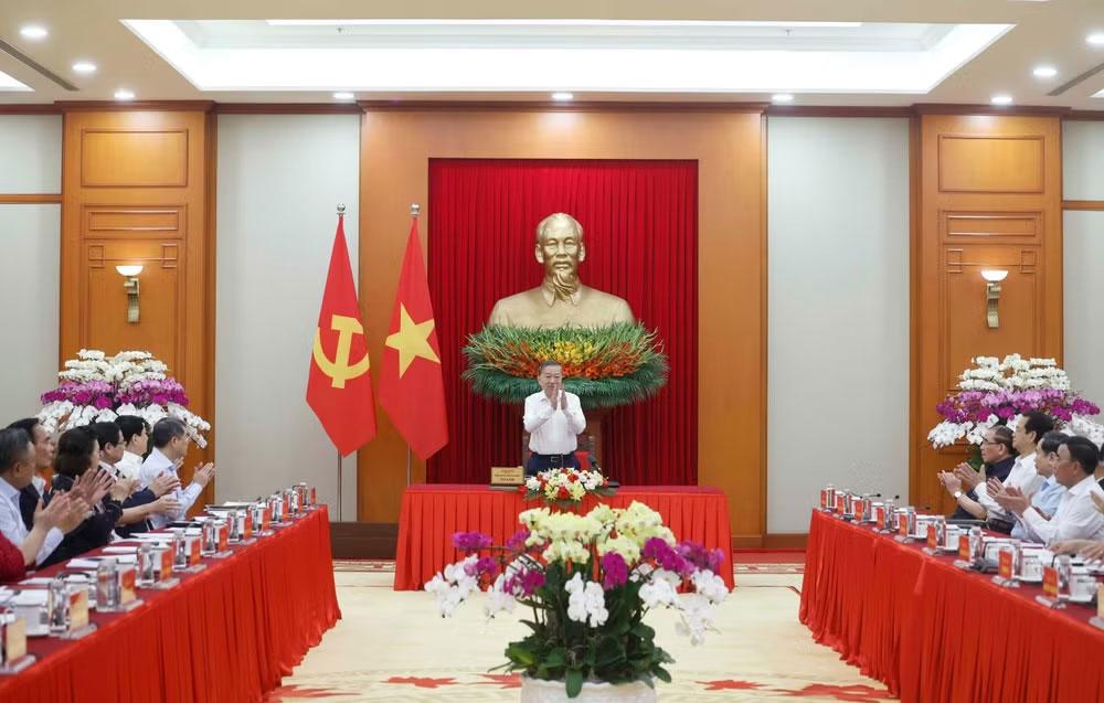 Tổng Bí thư, Chủ tịch nước Tô Lâm, Trưởng Ban Chỉ đạo chủ trì phiên họp. (Ảnh: Thống Nhất/TTXVN)