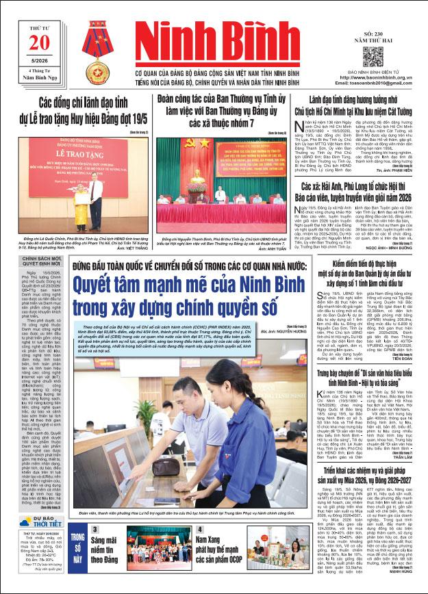 Ninh Bình thời sự số 230 (20/5/2026)