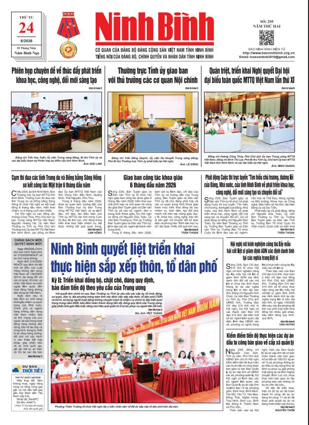 Ninh Bình thời sự số 255 (24/6/2026)
