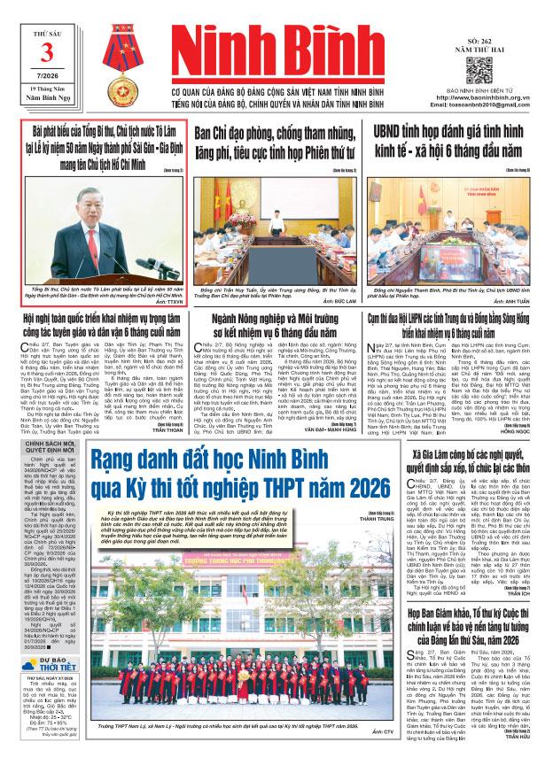 Ninh Bình thời sự số 262 (3/7/2026)