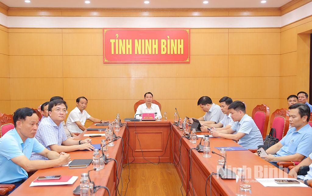 Quang cảnh hội nghị tại điểm cầu Ninh Bình.