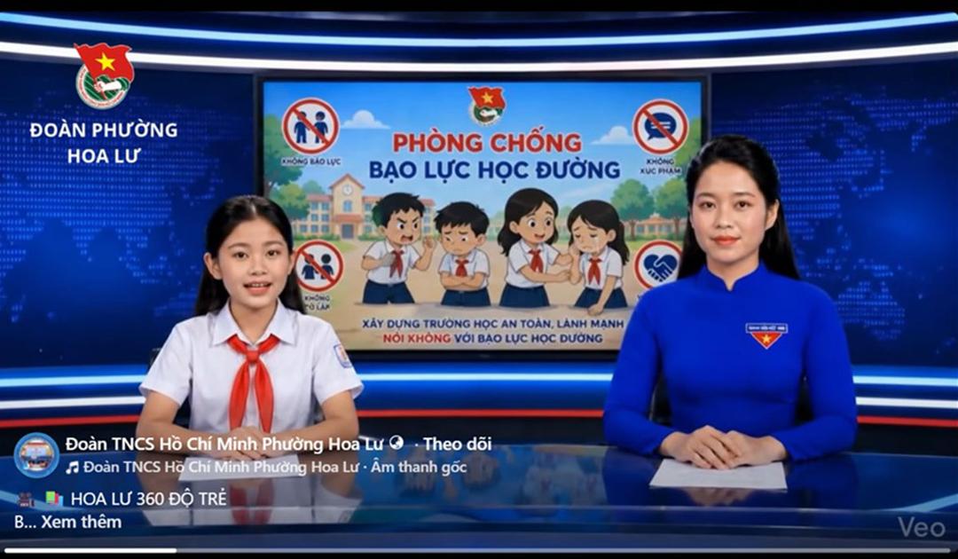 Mô hình "Bản tin số - Hoa Lư 360 độ Trẻ" của Đoàn Thanh niên phường Hoa Lư ứng dụng trí tuệ nhân tạo (AI) vào hoạt động thông tin, tuyên truyền.