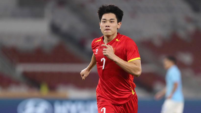 Đình Bắc ghi bàn thắng thứ hai ấn định chiến thắng 2-1 cho U23 Việt Nam. (Ảnh: VFF)