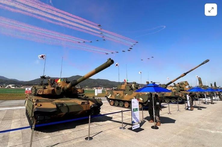 Triển lãm Quốc phòng và Hàng không vũ trụ quốc tế Seoul (ADEX) 2023 ở Seongnam, Hàn Quốc. (Ảnh tư liệu)
