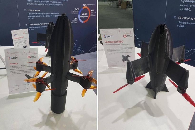 Hai mẫu UAV đánh chặn Skvorets-PVO và Kinzhal của Nga. Ảnh minh họa. (Nguồn: TheDeadDistrict)