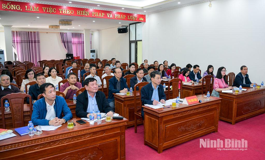Các đại biểu dự hội nghị tại điểm cầu tỉnh Ninh Bình.