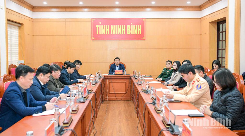 Các đại biểu dự hội nghị tại điểm cầu tỉnh Ninh Bình.
