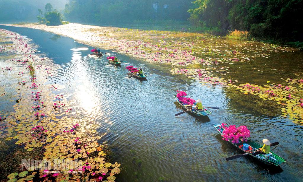 Khung cảnh thơ mộng trên dòng sông Ngô Đồng (Khu du lịch Tam Cốc-Bích Động).