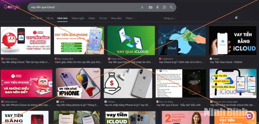 Trên internet có rất nhiều quảng cáo vay tiền qua tài khoản iCloud.