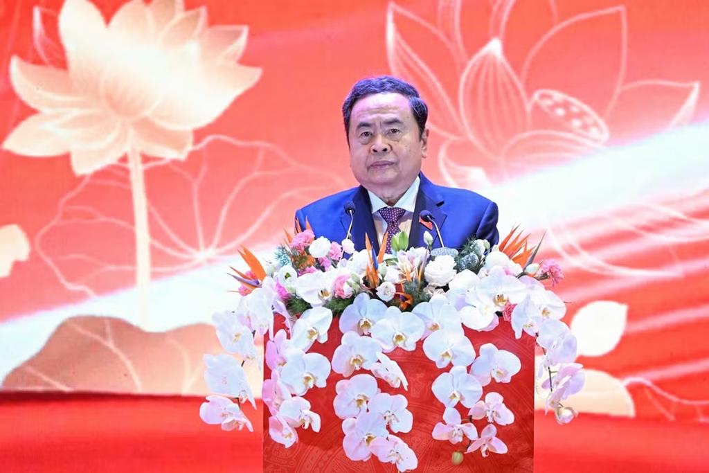 Chủ tịch Quốc hội Trần Thanh Mẫn phát biểu khai mạc hội nghị. (Ảnh: DUY LINH)