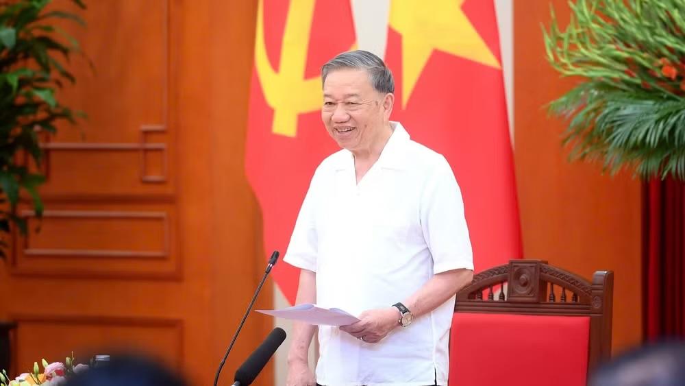 Tổng Bí thư, Chủ tịch nước Tô Lâm phát biểu tại cuộc làm việc. (Ảnh: ĐĂNG KHOA)
