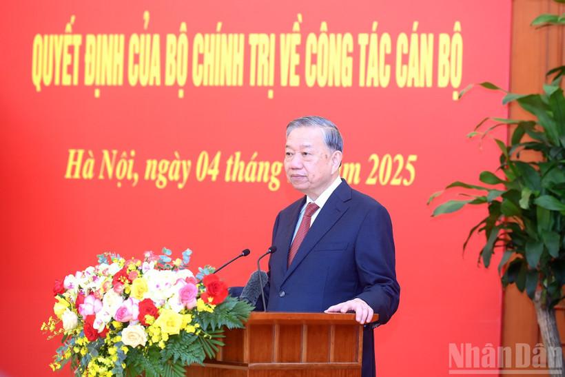 Tổng Bí thư Tô Lâm phát biểu chỉ đạo và giao nhiệm vụ. (Ảnh: ĐĂNG KHOA)