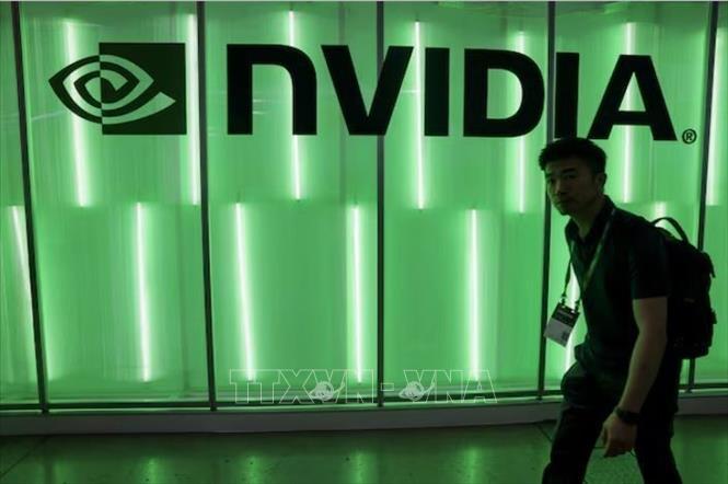 Biểu tượng của Tập đoàn Nvidia. Ảnh tư liệu: REUTERS/TTXVN