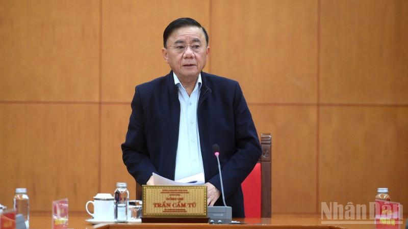 Đồng chí Trần Cẩm Tú, Ủy viên Bộ Chính trị, Thường trực Ban Bí thư. (Ảnh: ĐĂNG KHOA)