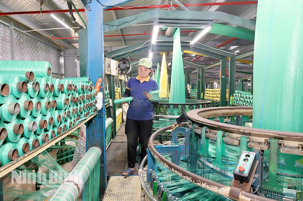 Sản xuất bao bì tại Công ty Cổ phần Trịnh Nghiên, xã Quỹ Nhất. Ảnh: Ngọc Ánh