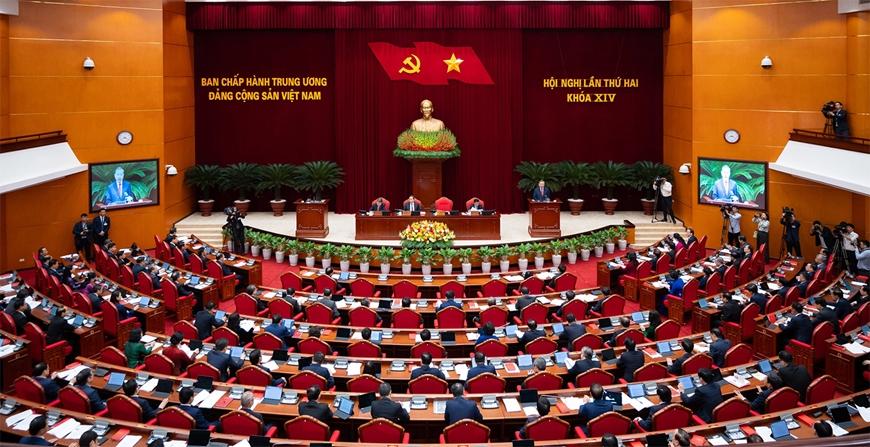 Phiên khai mạc Hội nghị Trung ương 2 khóa XIV (tháng 3-2026). Ảnh: VNexpress.vn