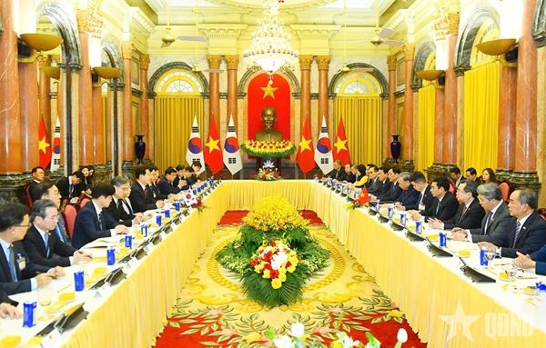 Tổng Bí thư, Chủ tịch nước Tô Lâm hội đàm với Tổng thống Hàn Quốc Lee Jae Myung.