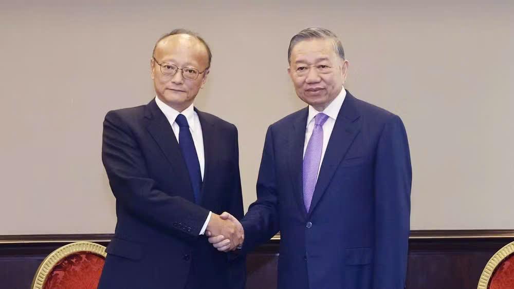 Tổng Bí thư, Chủ tịch nước Tô Lâm tiếp Chủ tịch Ngân hàng Phát triển châu Á (ADB), ông Masato Kanda. (Ảnh: TTXVN)