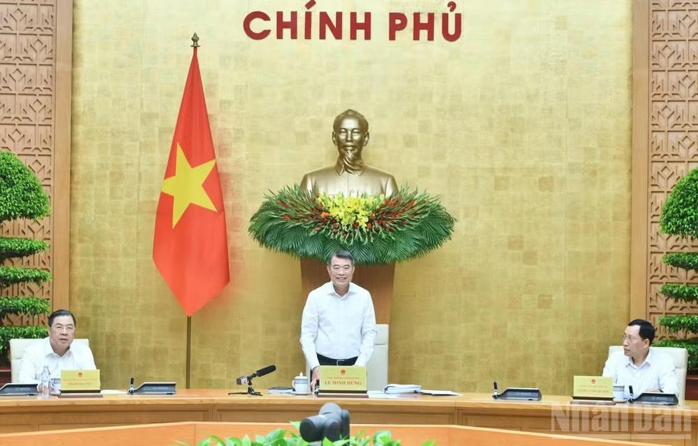 Thủ tướng Chính phủ Lê Minh Hưng phát biểu ý kiến kết luận Phiên họp Chính phủ thường kỳ tháng 5. (Ảnh: THANH GIANG)