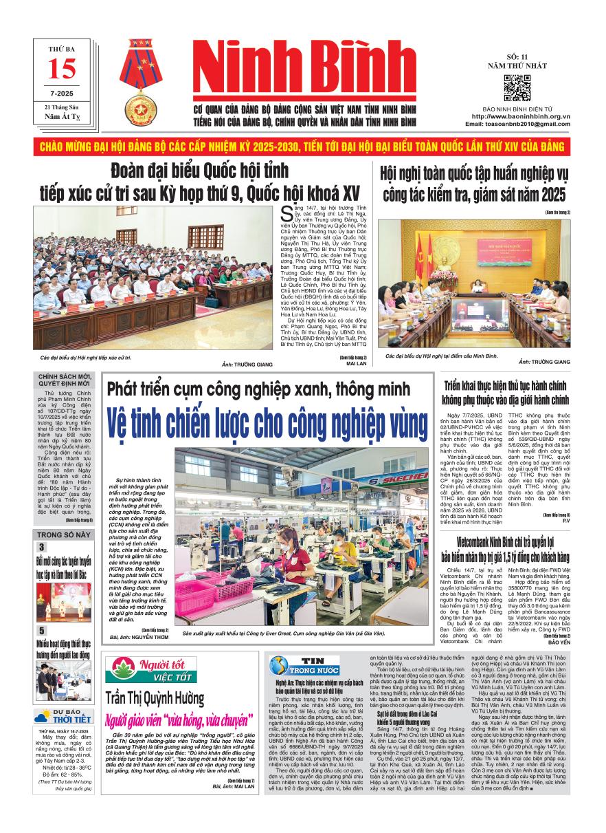 Ninh Bình thời sự số 11 (15/7/2025)