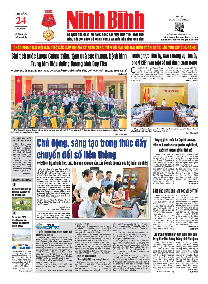 Ninh Bình thời sự số 18 (24/7/2025)