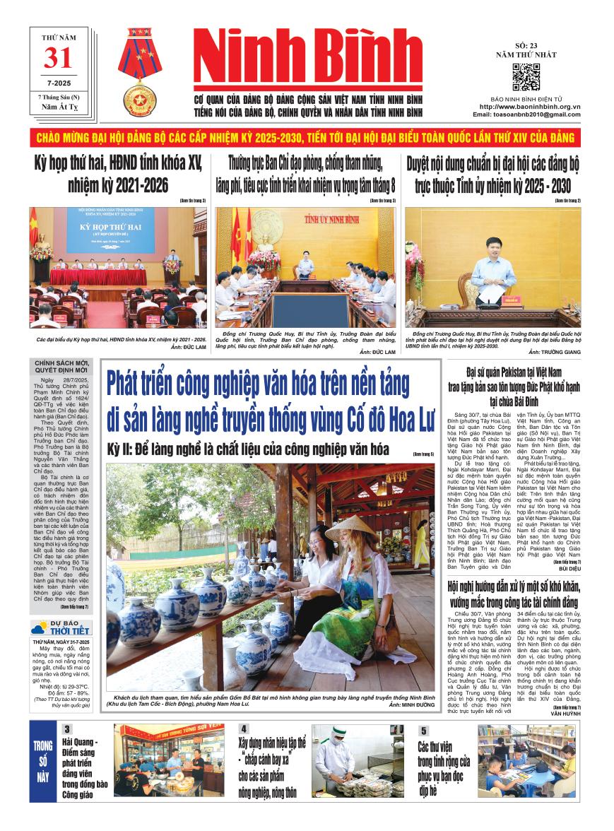 Ninh Bình thời sự số 23 (31/7/2025)