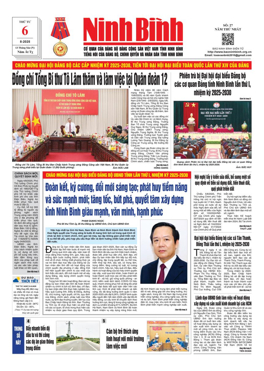 Ninh Bình thời sự số 27 (6/8/2025)